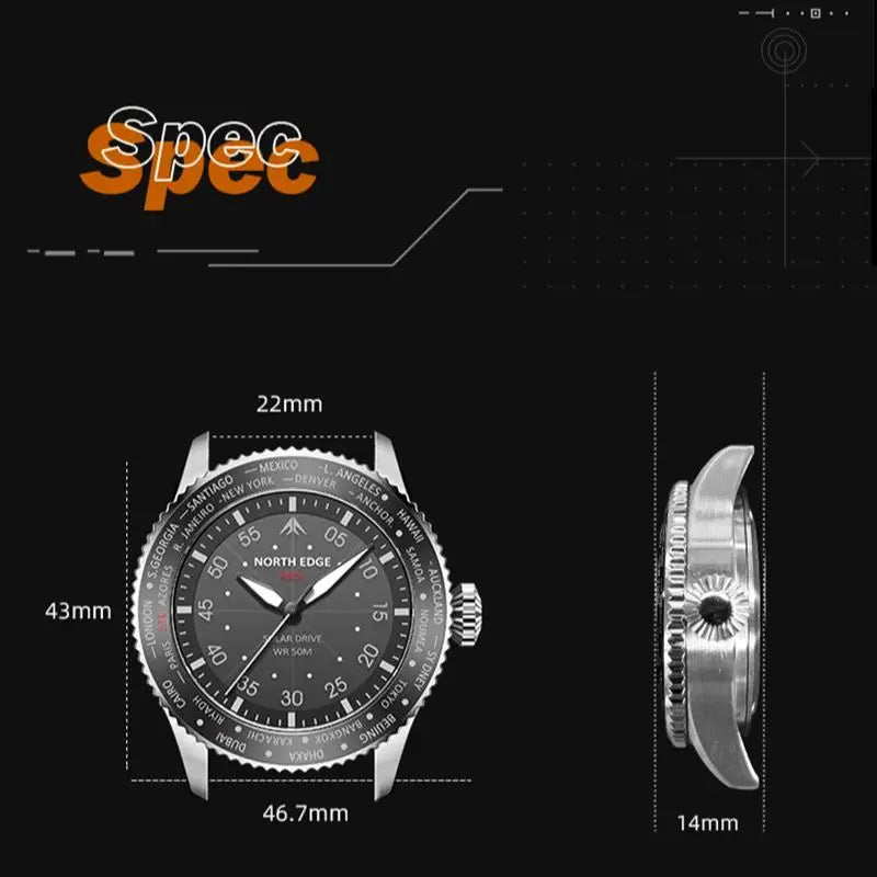 2024 MACH Solar Power Quartz Watch Men Waterproof 50M Men'S Pilot Sports Wristwatches Luminous Enviormentally Clock