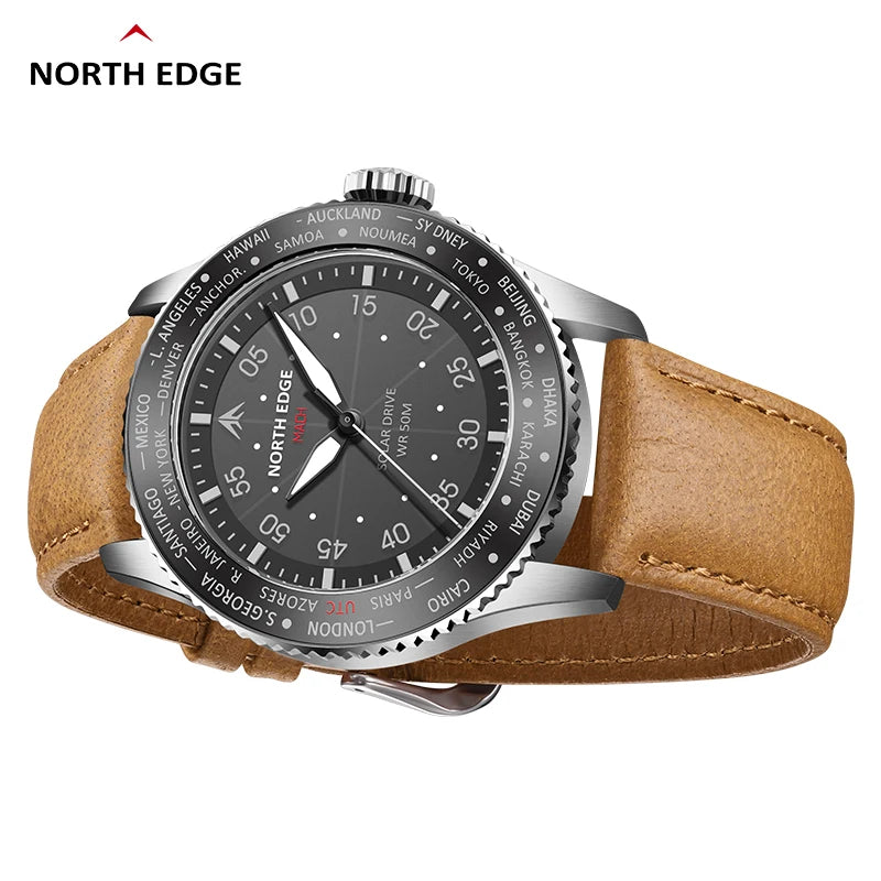 2024 MACH Solar Power Quartz Watch Men Waterproof 50M Men'S Pilot Sports Wristwatches Luminous Enviormentally Clock