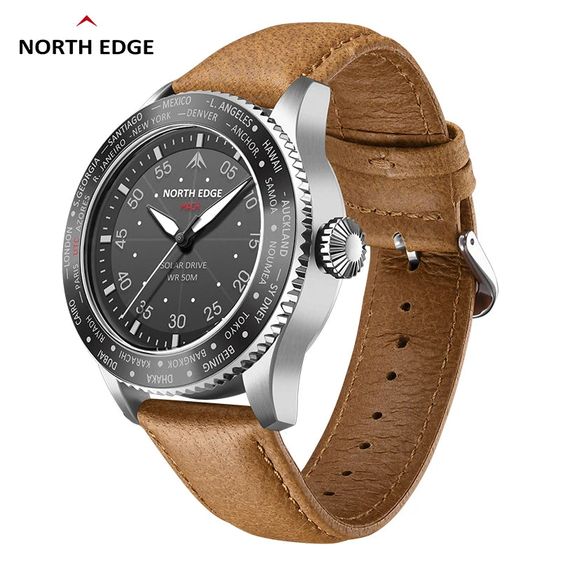 2024 MACH Solar Power Quartz Watch Men Waterproof 50M Men'S Pilot Sports Wristwatches Luminous Enviormentally Clock