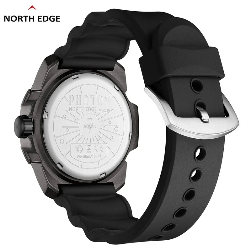 PHOTON Men Digital Military Watch Waterproof 50M Men'S Sport Wristwatches Solar Power Luminous Enviormentally Clock