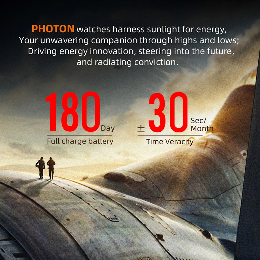 PHOTON Men Digital Military Watch Waterproof 50M Men'S Sport Wristwatches Solar Power Luminous Enviormentally Clock