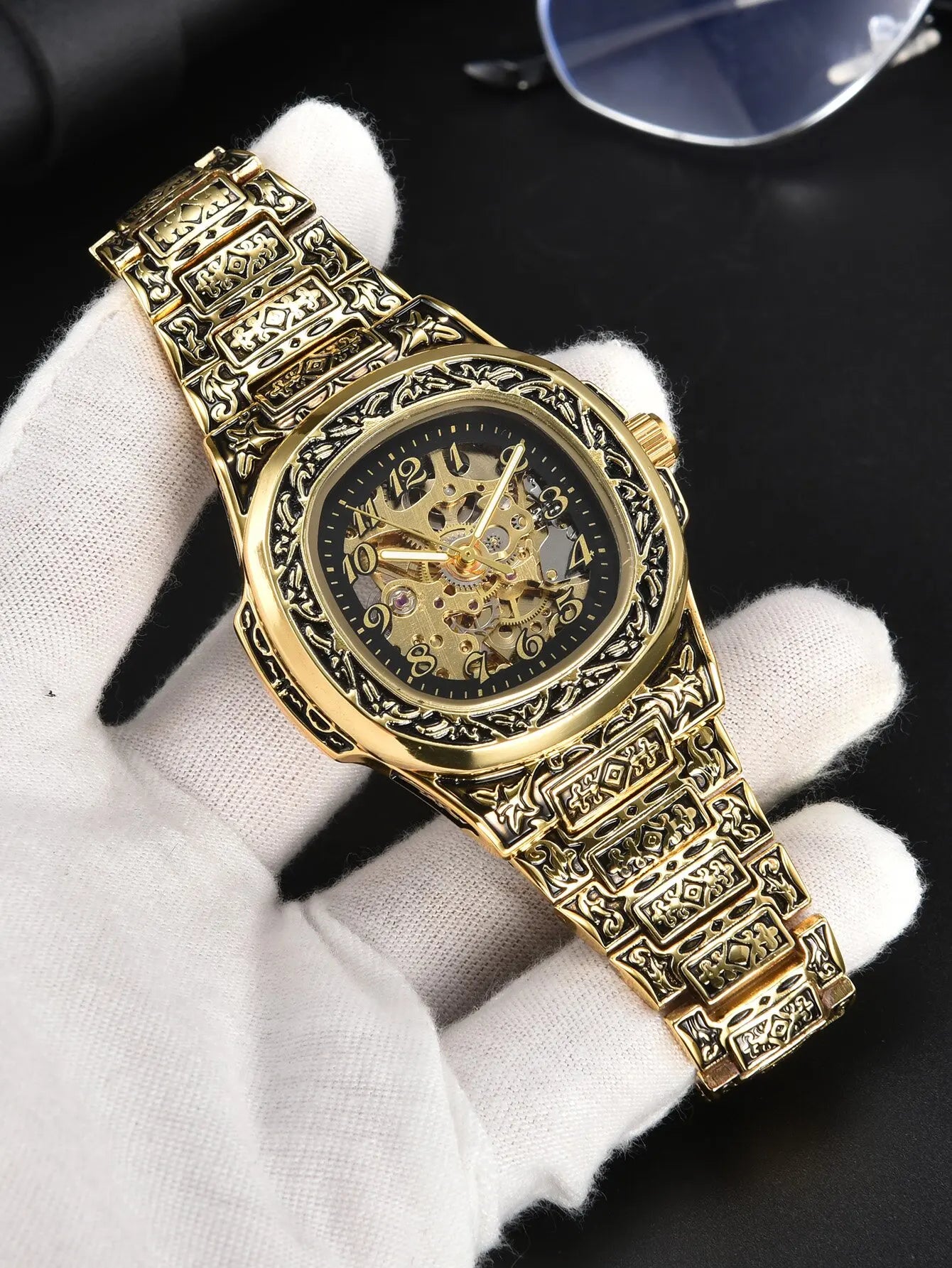 Automatic Mechanical Watch Alloy Steel Vintage Retro Luxury Waterproof Skeleton Ffordable 40Mm Wholesale Watch for Men