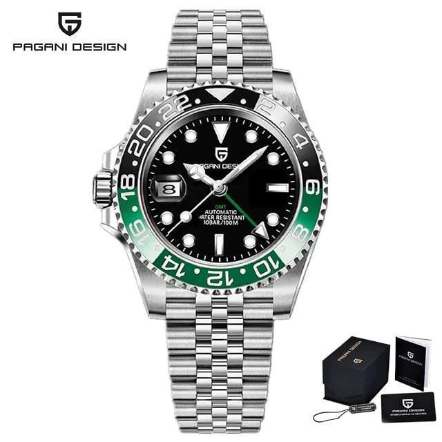 Sapphire Glass 40MM Ceramic GMT Mechanical Watches 100M Waterproof Classic Luxury Men Automatic Watch Reloj Hombre