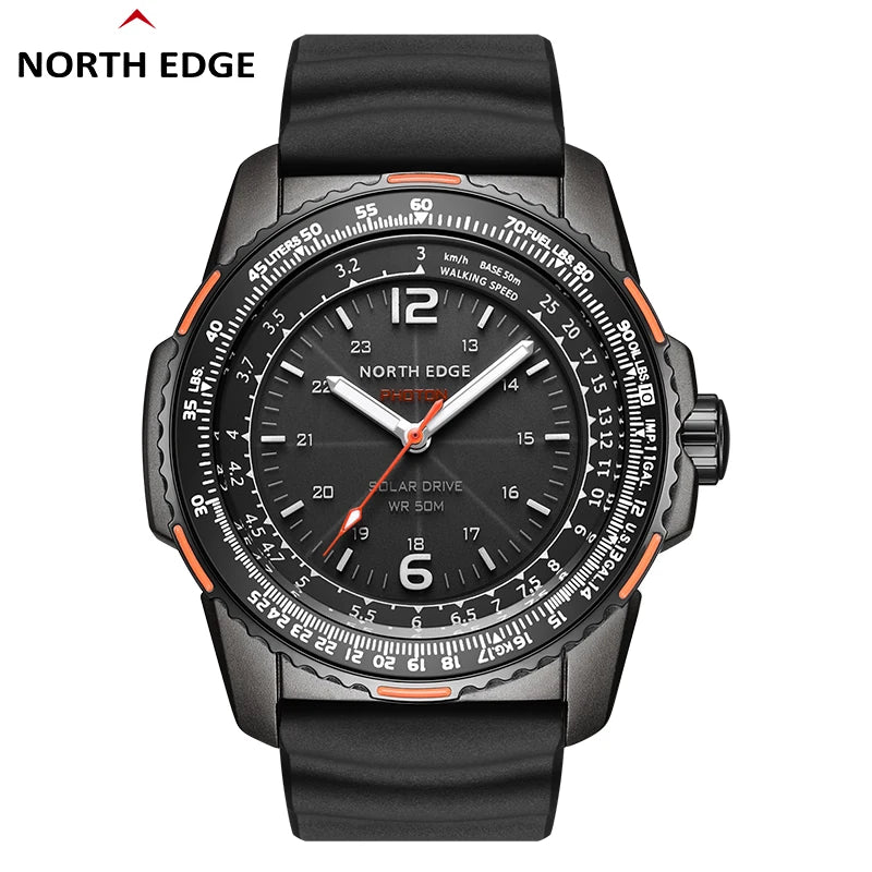 PHOTON Men Digital Military Watch Waterproof 50M Men'S Sport Wristwatches Solar Power Luminous Enviormentally Clock