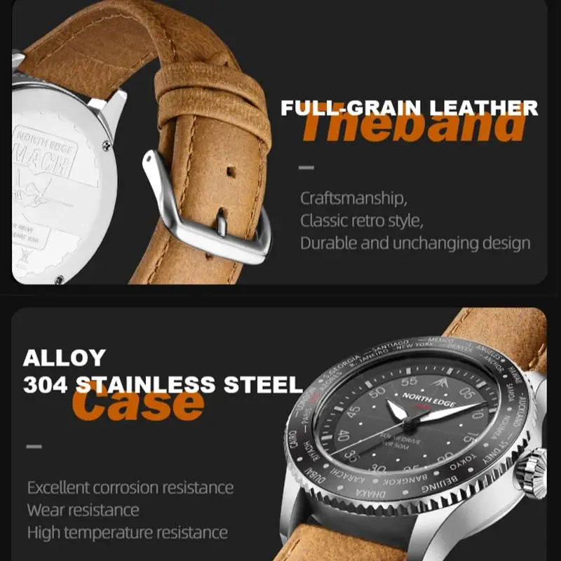 2024 MACH Solar Power Quartz Watch Men Waterproof 50M Men'S Pilot Sports Wristwatches Luminous Enviormentally Clock