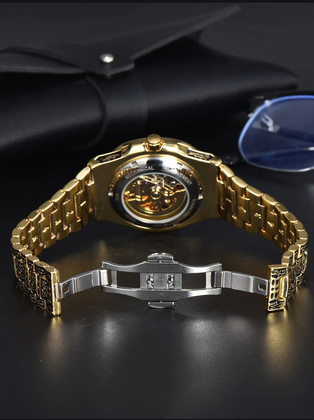 Automatic Mechanical Watch Alloy Steel Vintage Retro Luxury Waterproof Skeleton Ffordable 40Mm Wholesale Watch for Men