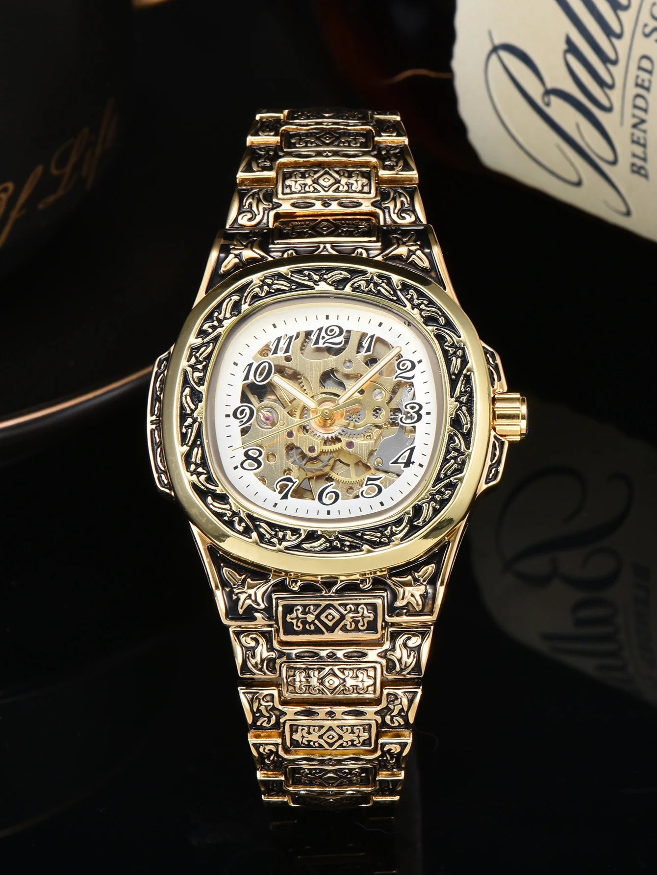 Automatic Mechanical Watch Alloy Steel Vintage Retro Luxury Waterproof Skeleton Ffordable 40Mm Wholesale Watch for Men