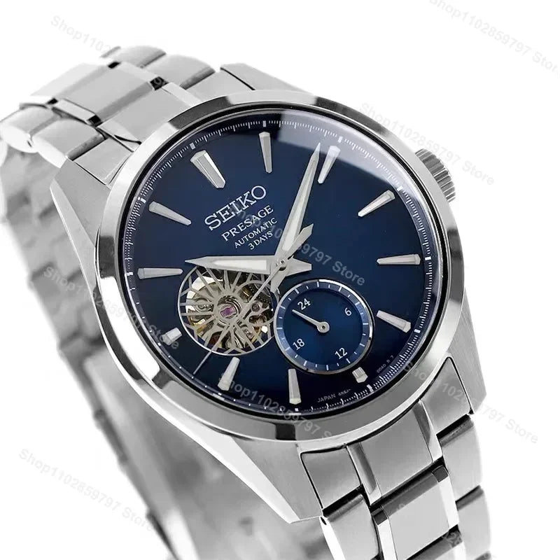 Pure Mechanical Fully Automatic Men'S Watch Hollowed Out Casual Sapphire Stainless Steel Fashionable Luxury SARJ003 Watchs