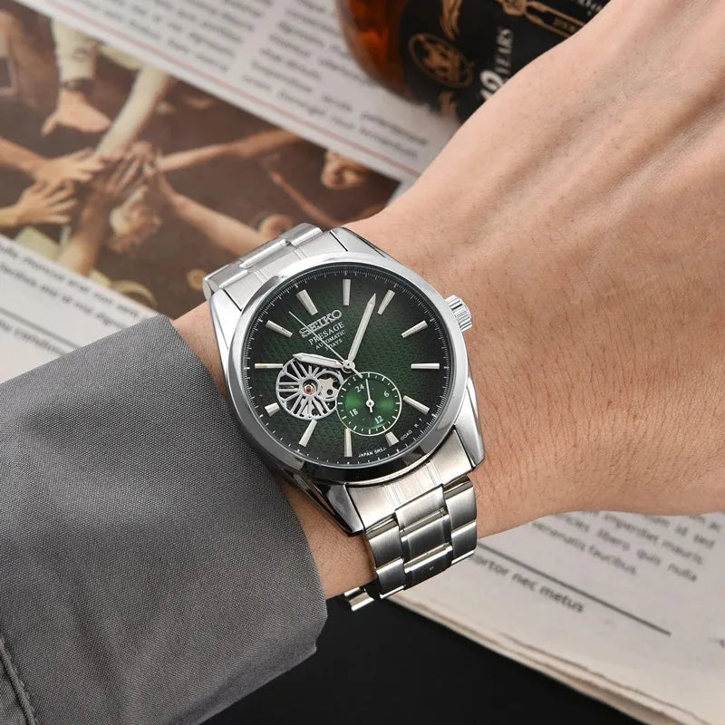 Pure Mechanical Fully Automatic Men'S Watch Hollowed Out Casual Sapphire Stainless Steel Fashionable Luxury SARJ003 Watchs