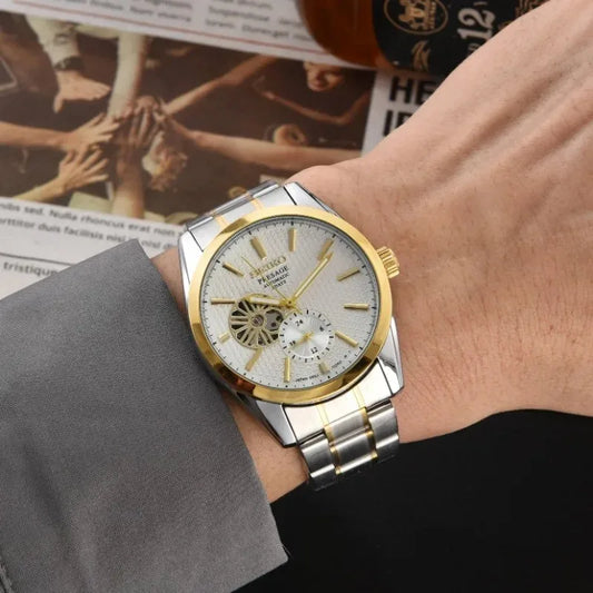 Pure Mechanical Fully Automatic Men'S Watch Hollowed Out Casual Sapphire Stainless Steel Fashionable Luxury SARJ003 Watchs